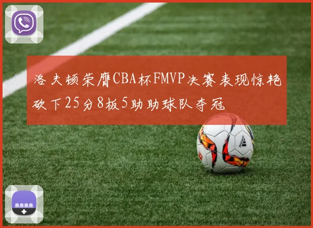 洛夫顿荣膺CBA杯FMVP决赛表现惊艳砍下25分8板5助助球队夺冠